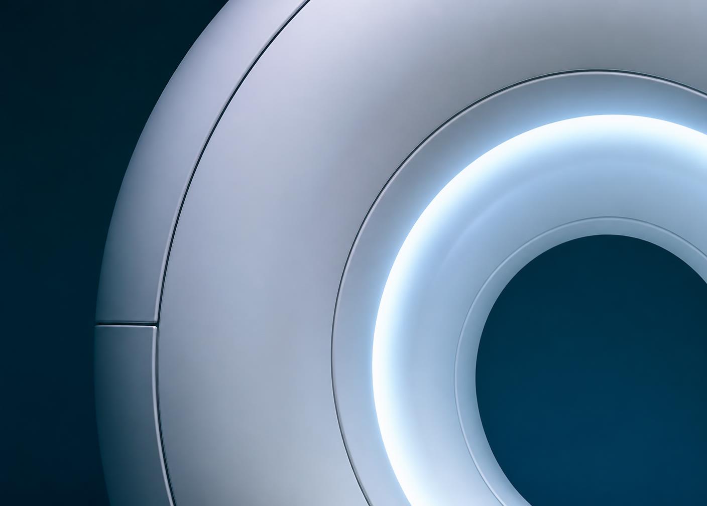 Detalhe circular de equipamento de diagnóstico por imagem